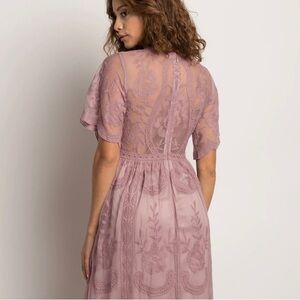 Pinkblush Mauve Lace Maxi Dress